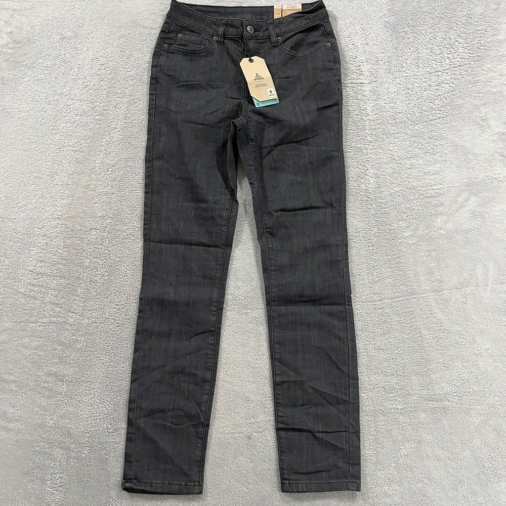 Prana Kayla Skinny Jeans Women 2 Gray Denim Slim Fit Stretch 5-Pockets High Rise
